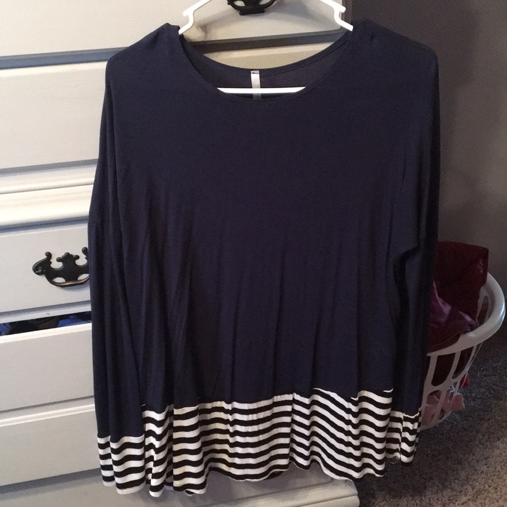 Navy blue striped tunic